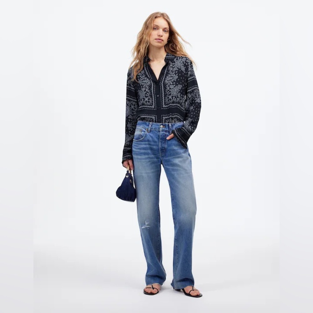 Madewell Black and Gray Button Down Shirt - Picture 2 of 9